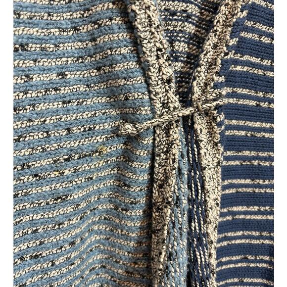 J. Jill Women M Blue/Gray Mixed Texture Longline Cardigan Workwear Casual - Picture 4 of 9